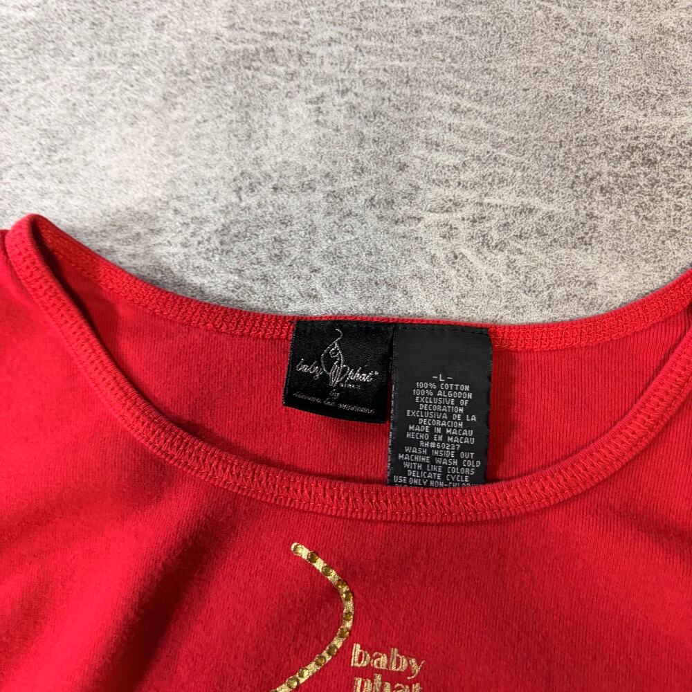 Red Baby Phat Ruched Graphic Embellished Tee - Picture 3 of 5